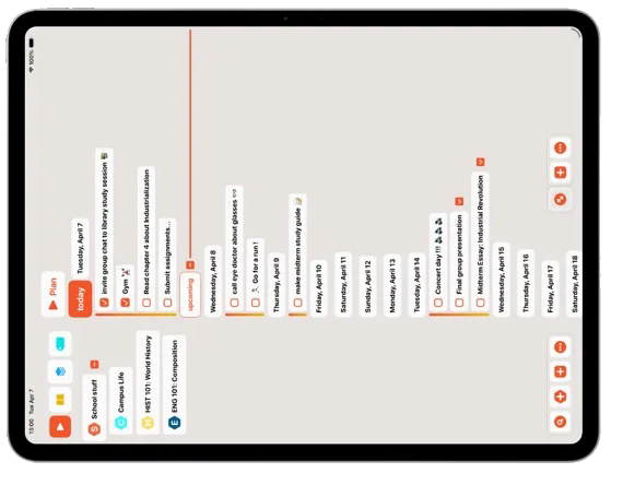 The same BigPlan timeline on an iPad
